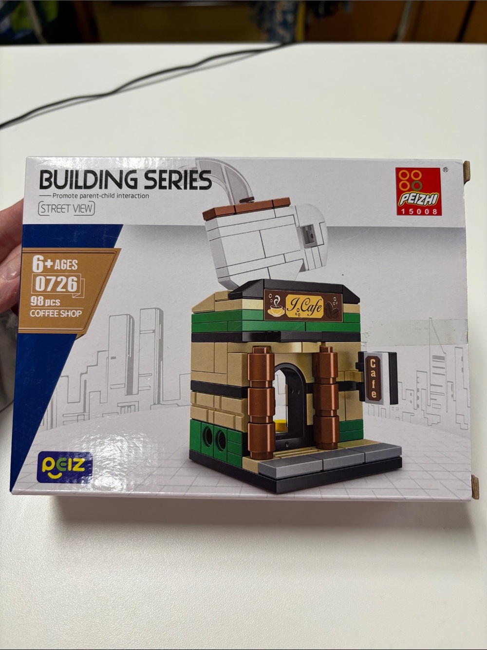 Peizhi Building Series Mini Coffee Shop Toy - Green & Brown